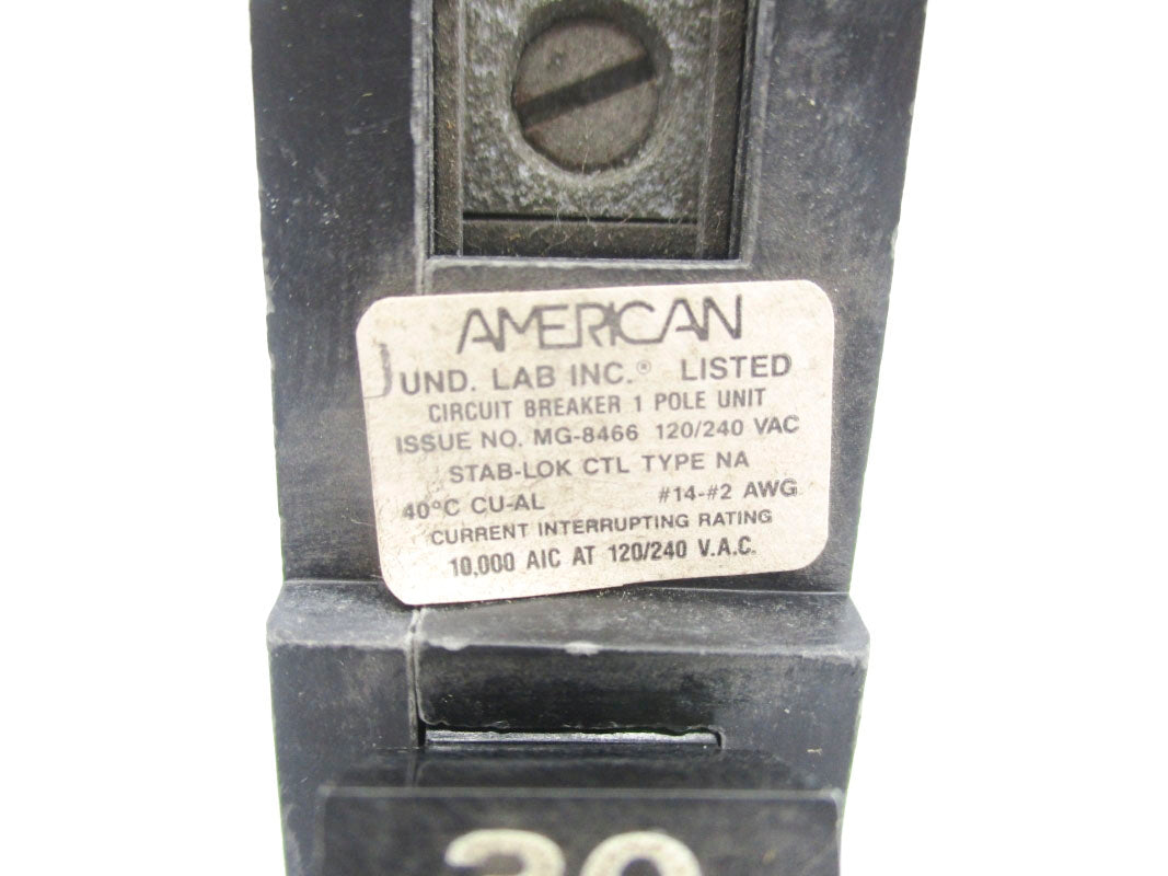 AMERICAN NA130 30A 120/240VAC UNMP