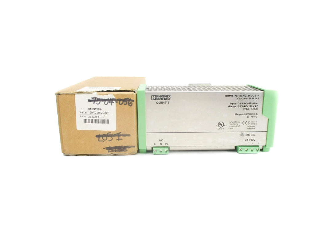 PHOENIX CONTACT QUINT-PS-120AC/24DC/5/F 2939263 120VAC 5A NSMP