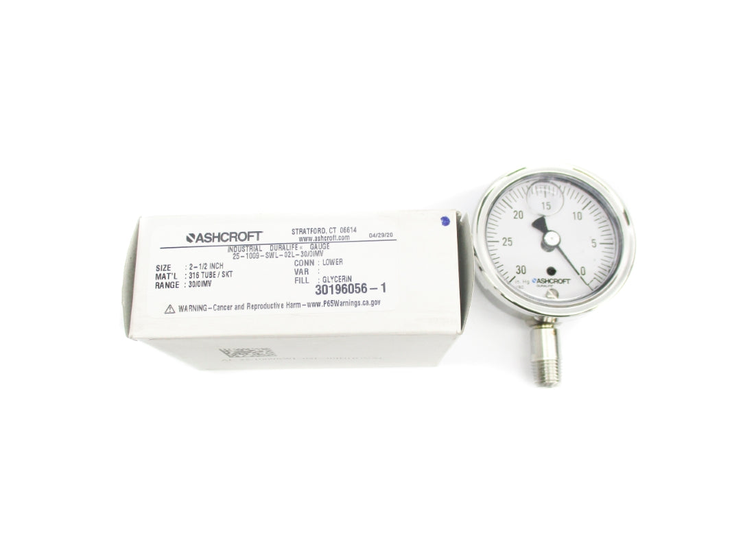 ASHCROFT 25-1009-SWL-02L-30/0IMV 2-1/2" NSMP