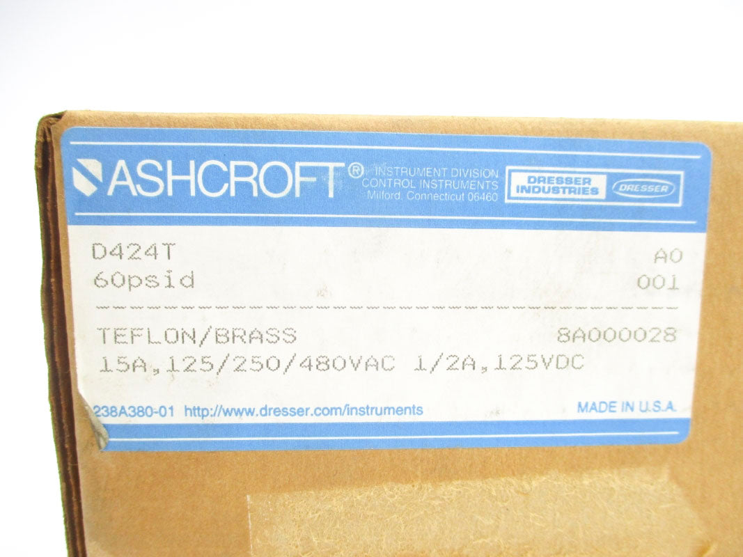 ASHCROFT D424T 480VAC 15A 60PSI NSMP