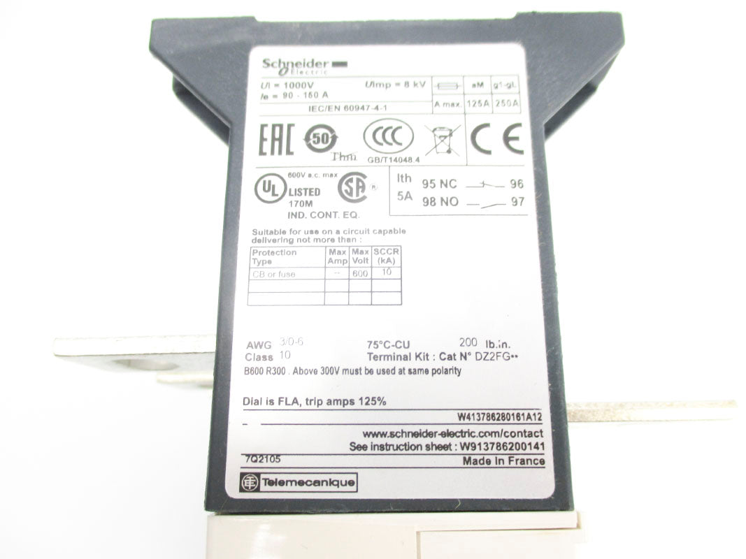SCHNEIDER ELECTRIC LR9F5369 90-150A 1000V UNMP