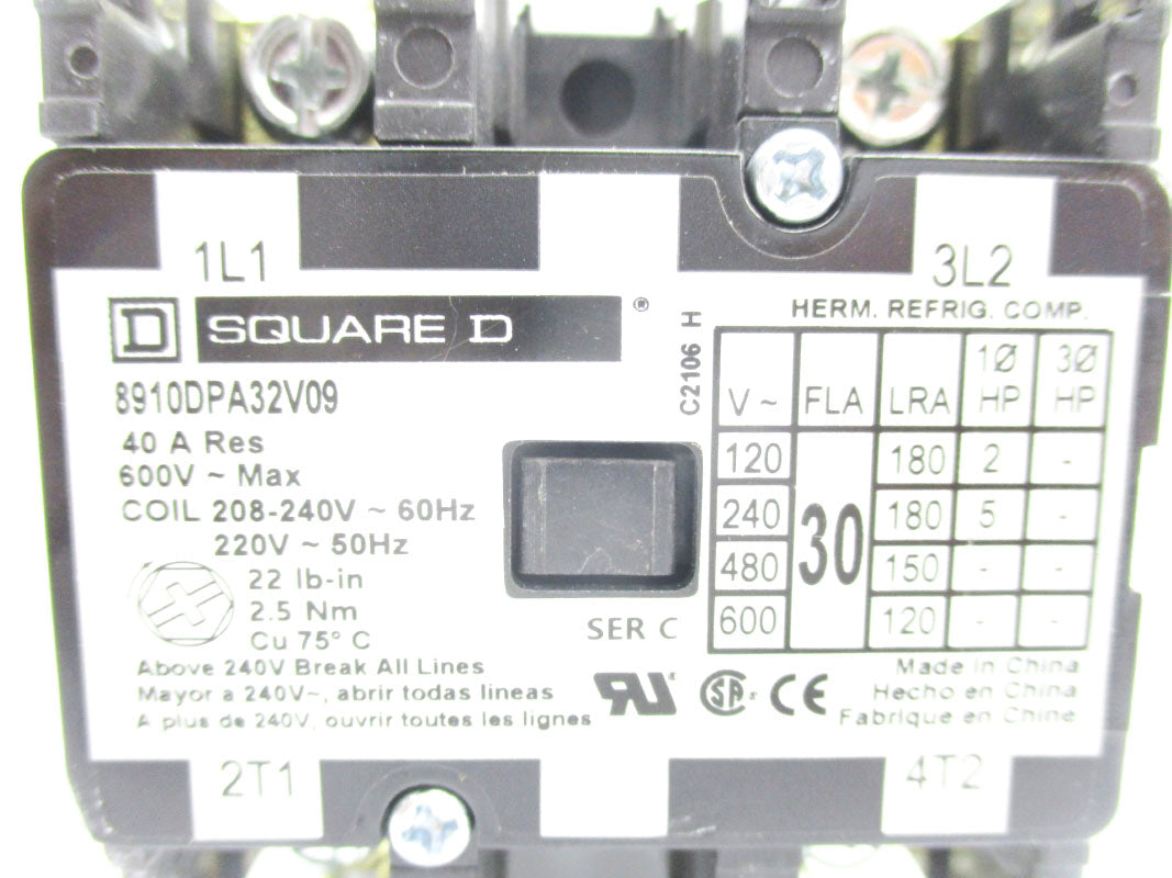SQUARE D 8910DPA32V09 SER. C 208/220V 40A (AS PICTURED) NSNP