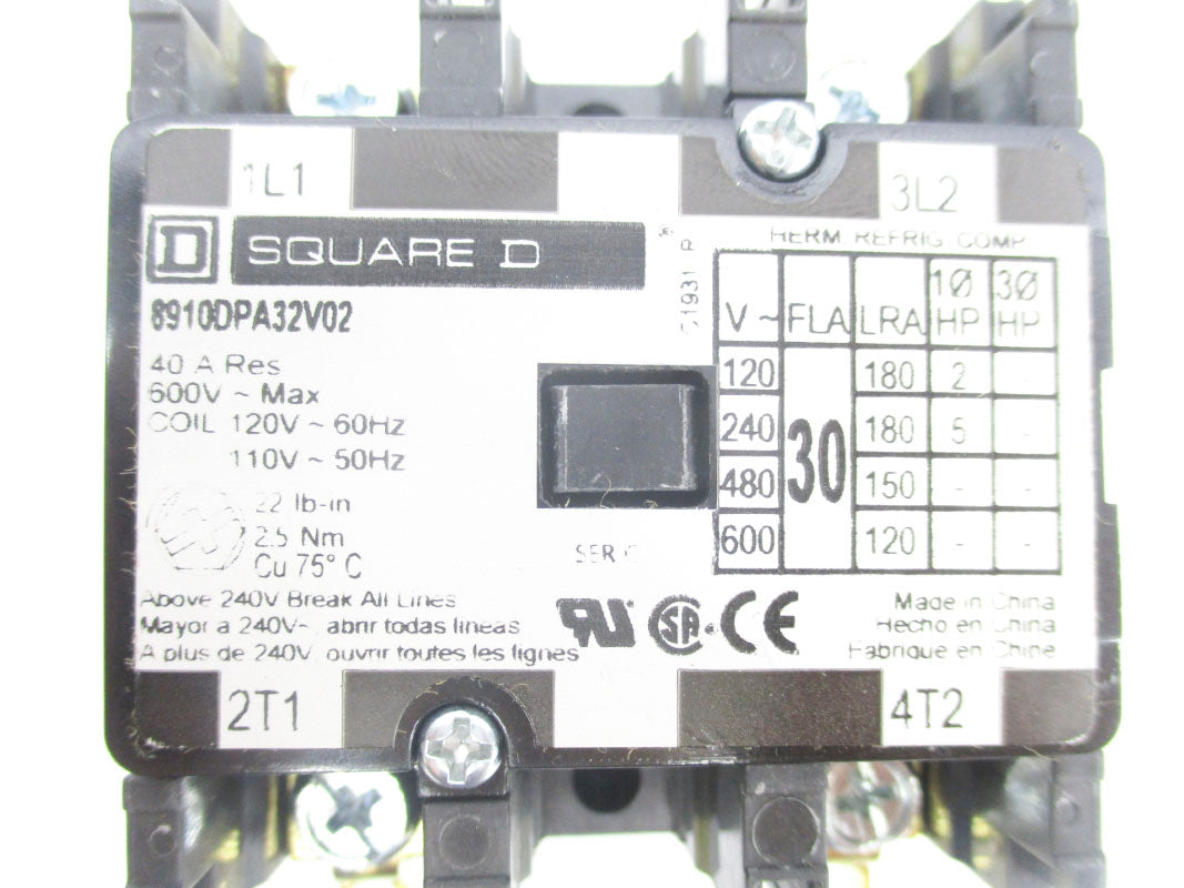 SQUARE D 8910DPA32V02 SER. C 110/120V 30A UNMP