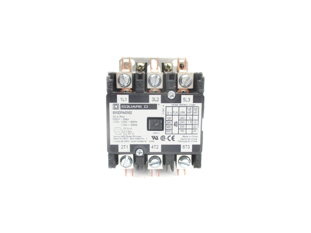 SQUARE D 8910DPA43V02 SER. C 110/120V 50A UNMP