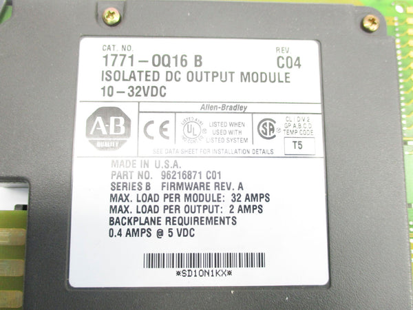 ALLEN BRADLEY 1771-OQ16B 10-32VDC 32A UNMP