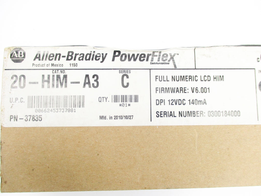 ALLEN BRADLEY 20-HIM-A3 SER. C F/W 6.001 12VDC DATE: 2010 NSFS