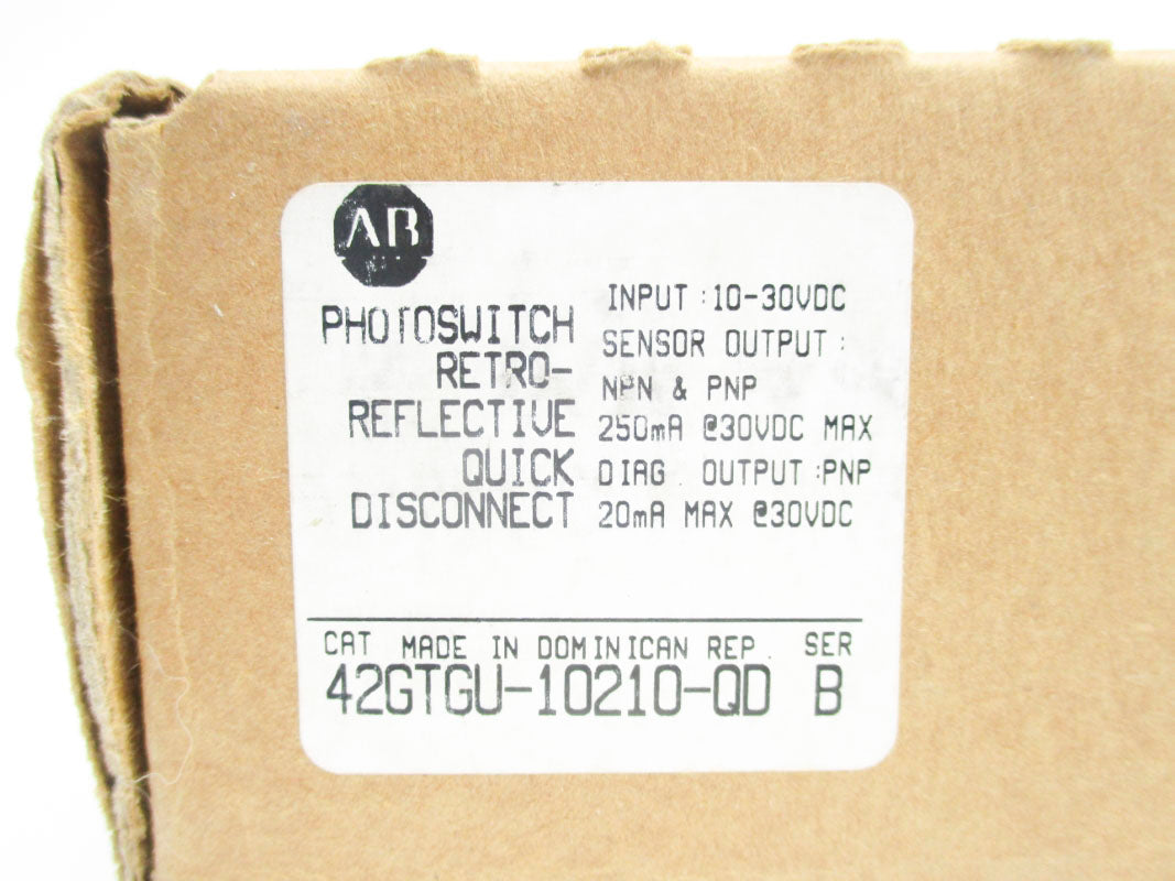 ALLEN BRADLEY 42GTGU-10210-QD SER. B 10-30VDC (BR/WH) NSMP