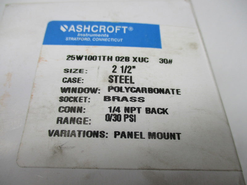 ASHCROFT 25W1001TH02BXUC30# NSMP