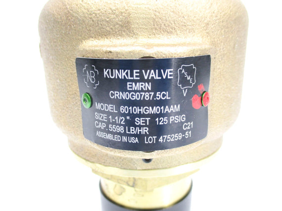KUNKLE 6010HGM01AAM EMRN-CRN0G0787.5CL 125PSI UNMP