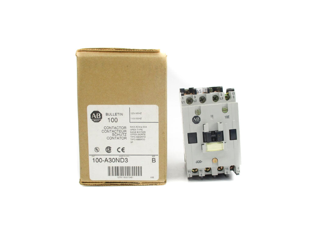 ALLEN BRADLEY 100-A30ND3 SER. B 110/120V 30A (BR/WH) NSMP