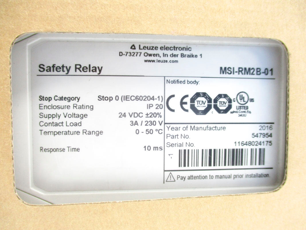 LEUZE ELECTRONIC MSI-RM2B-01 24VDC 3A NSMP