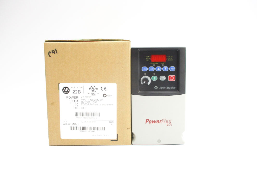 ALLEN BRADLEY 22B-B012N104 SER. A F/W 6.01 180-264V 12.0A NSMP