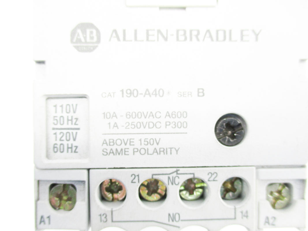 ALLEN BRADLEY 190-CPS40 SER. A 110/120V 10A UNMP