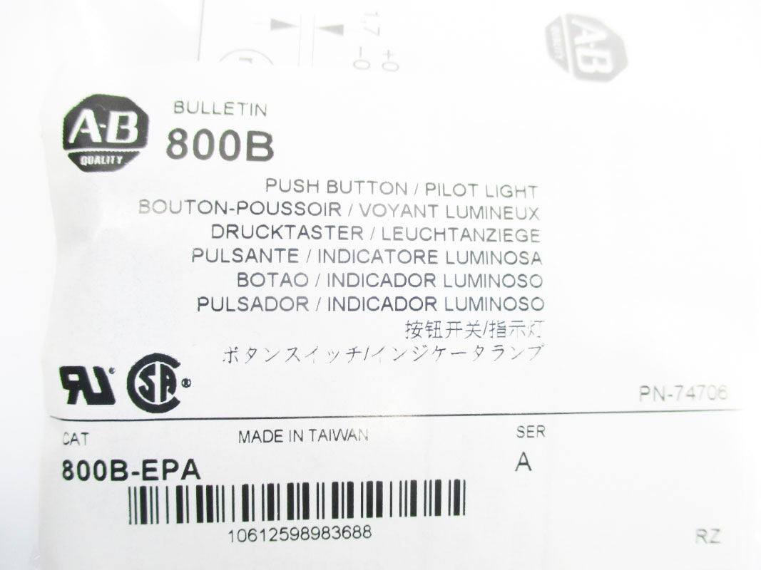 ALLEN BRADLEY 800B-EPA SER. A NSMP