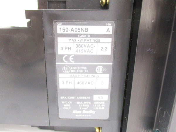 ALLEN BRADLEY 150-A05NB SER. A 380/480VAC 5A (BR/WH) NSMP