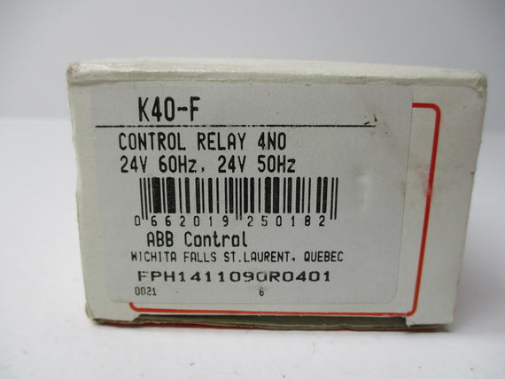 ABB K40-F CONTROL RELAY 24V * NEW IN BOX *