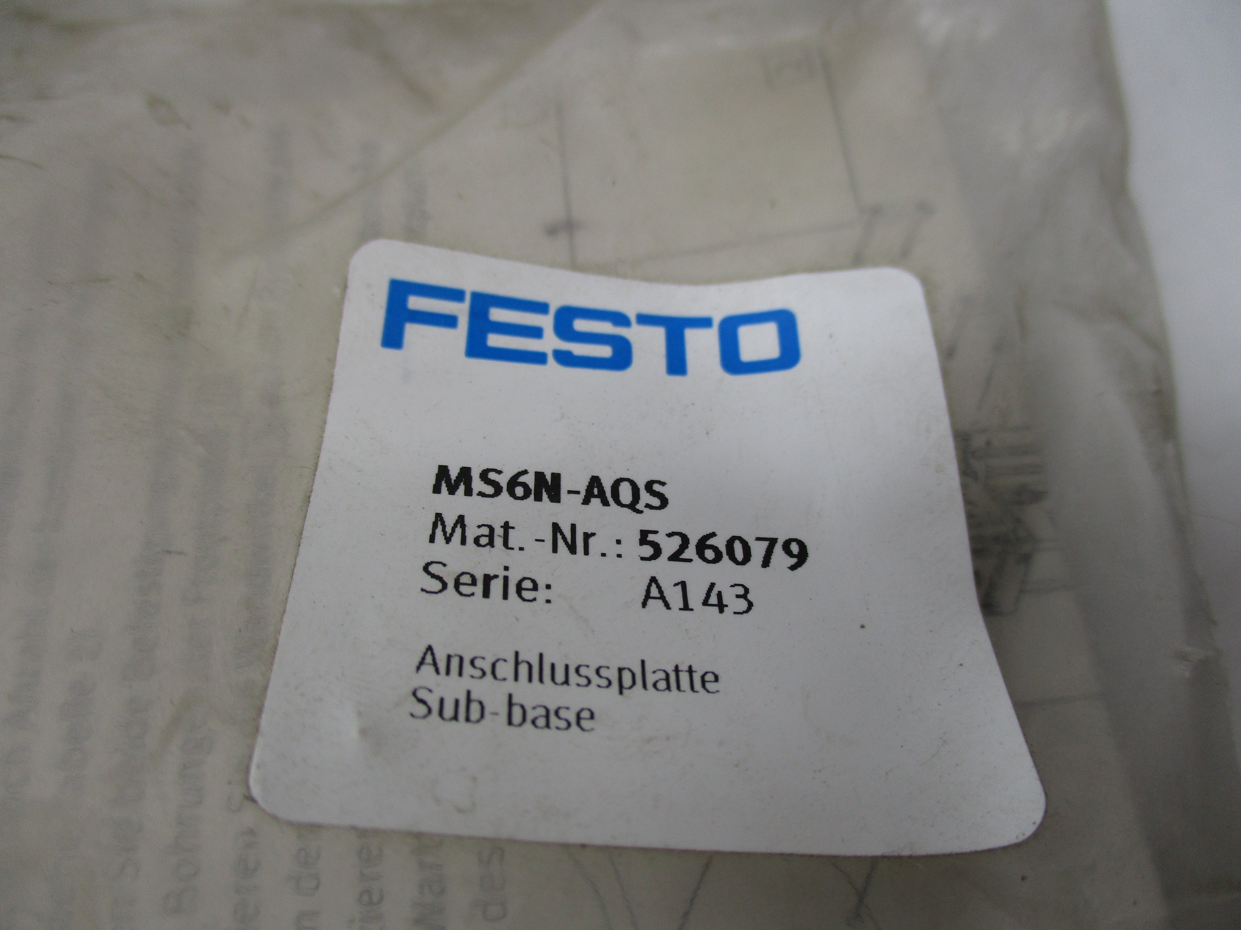 FESTO MS6N-AQS (526079) * NEW IN FACTORY PACKAGE *