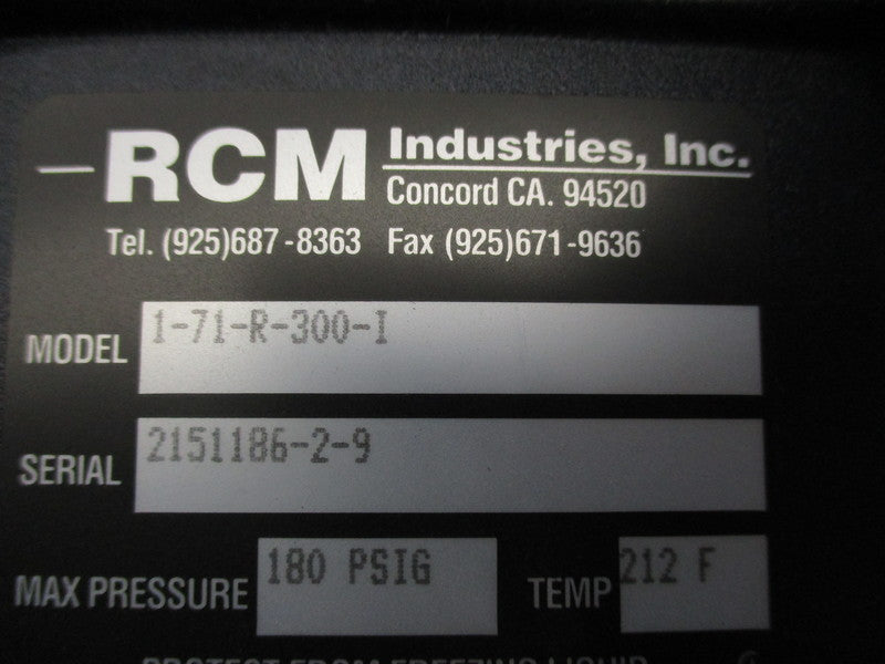 RCM INDUSTRIES 1-71-R-300-1 NSMP