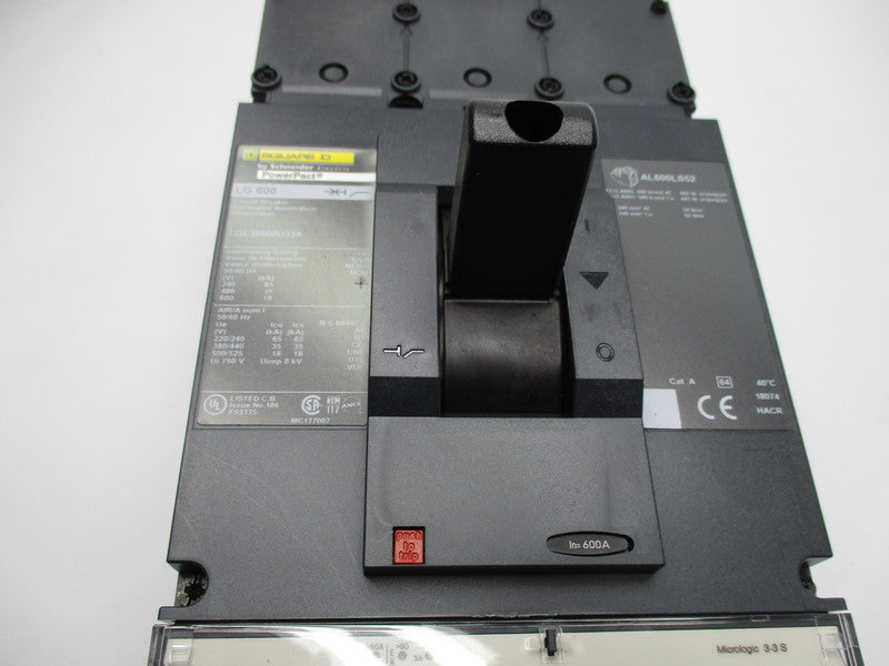 SQUARE D LGL36600U33X CIRCUIT BREAKER 600A 600V NSMP