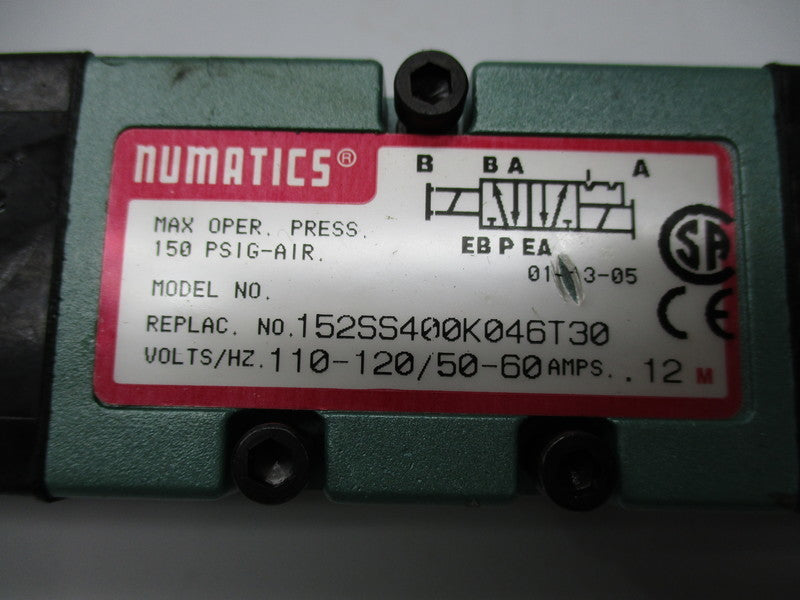 NUMATICS 152SS400K046T30 110-120/50-60 150PSIG NSNP