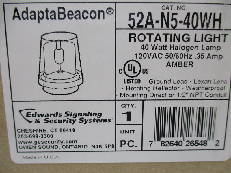 EDWARDS SIGNALING 52A-N5-40WH 120VAC .35A NSMP