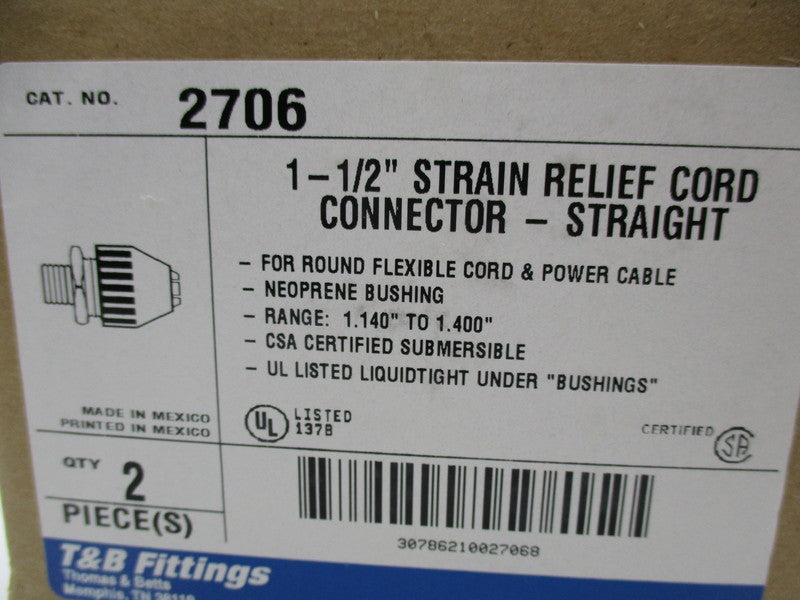 THOMAS & BETTS 2706 (QTY: 2) NSMP