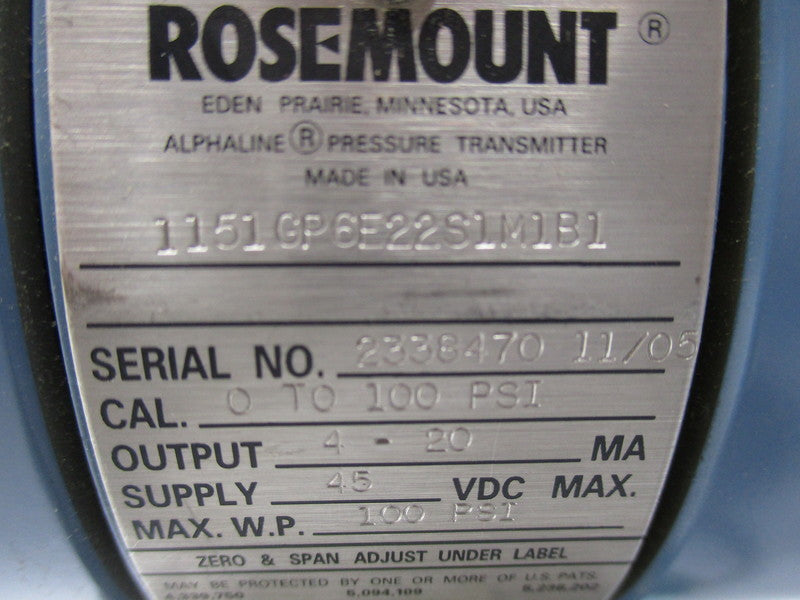 ROSEMOUNT 1151GP6E22S1M1B1 NSNP