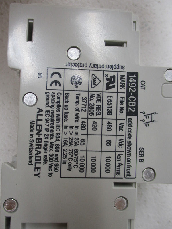 ALLEN BRADLEY 1492-CB2G150 SER. B * NEW NO BOX *