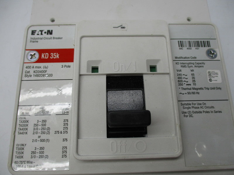 EATON KD3400F SER. C 400A 600VAC NSMP