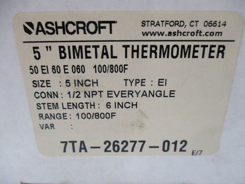 ASHCROFT 7TA-26277-012 NSNP