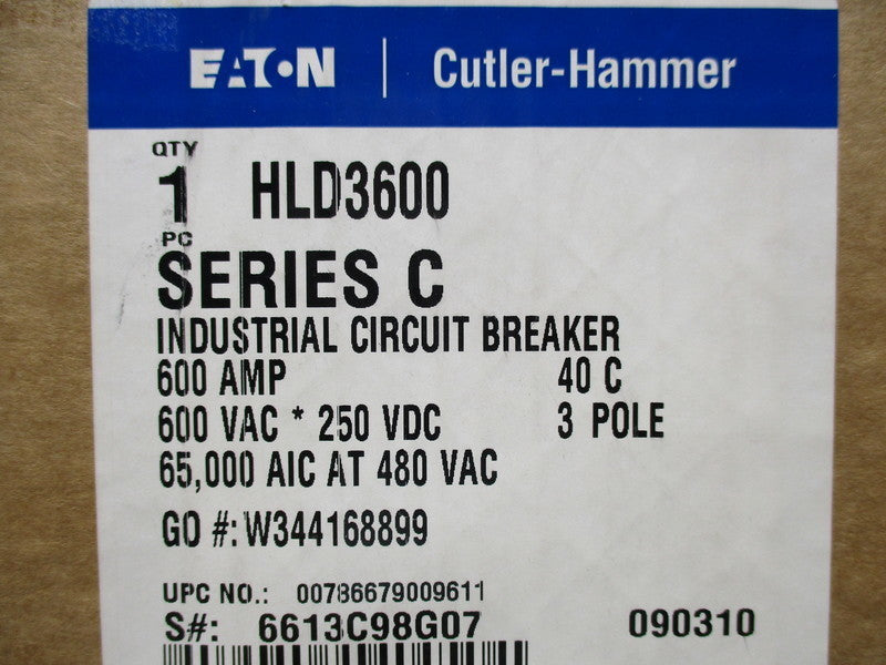EATON HLD3600 6613C98G07 600A 600V NSMP