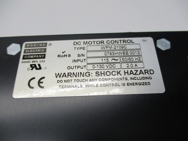 BODINE ELECTRIC COMPANY WPM-2109C 130VDC 2.0A NSMP