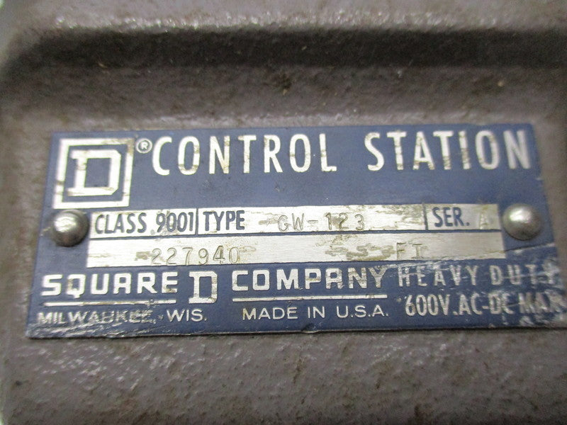 SQUARE D 9001-GW-123 SER. A UNMP
