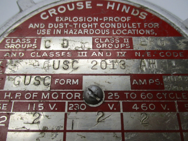 CROUSE-HINDS GUSC 2013 AH NSNP
