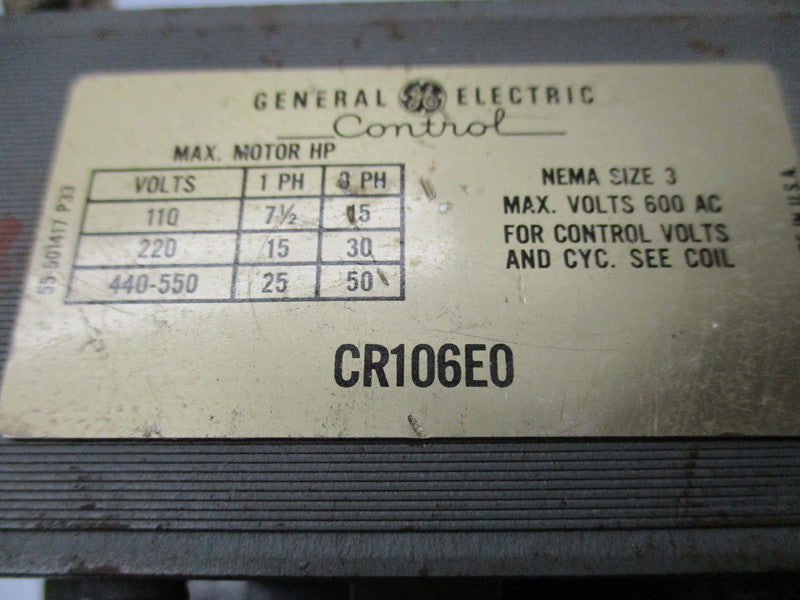 GENERAL ELECTRIC CR106E0 UNMP