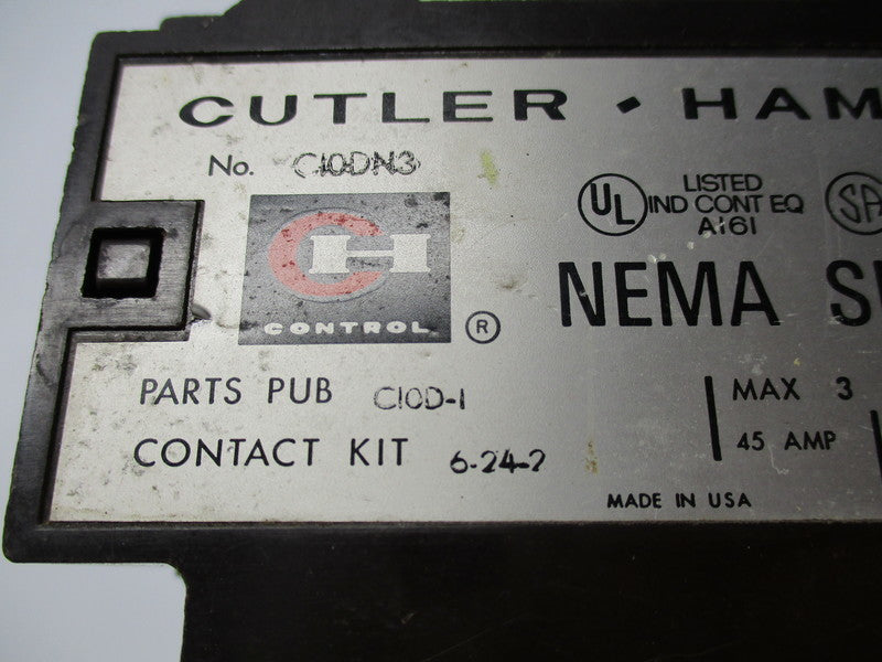 CUTLER HAMMER C10DN3 UNMP