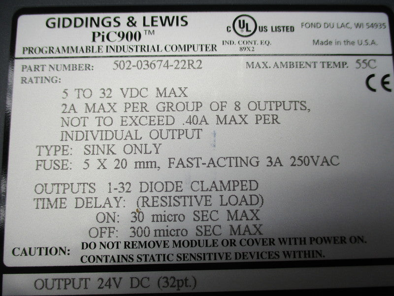GIDDINGS & LEWIS 50203674-22R2 NSNP