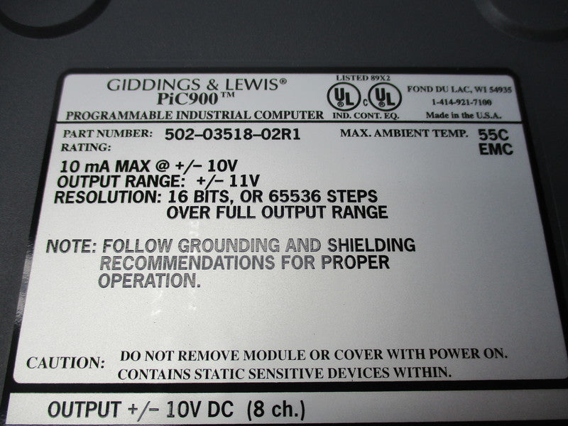 GIDDINGS & LEWIS 502-03518-02 NSMP
