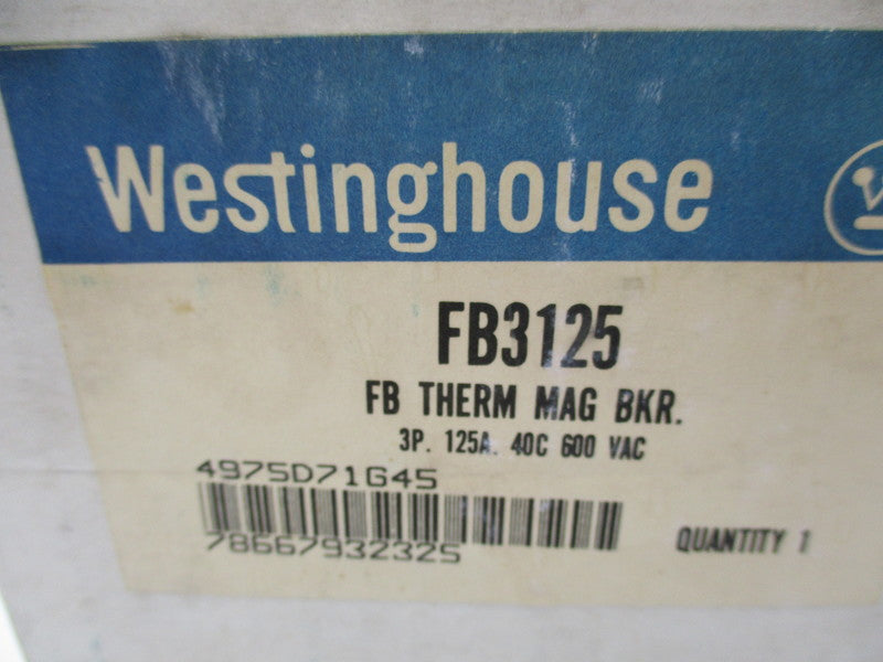 WESTINGHOUSE FB3125 125A 600VAC NSMP
