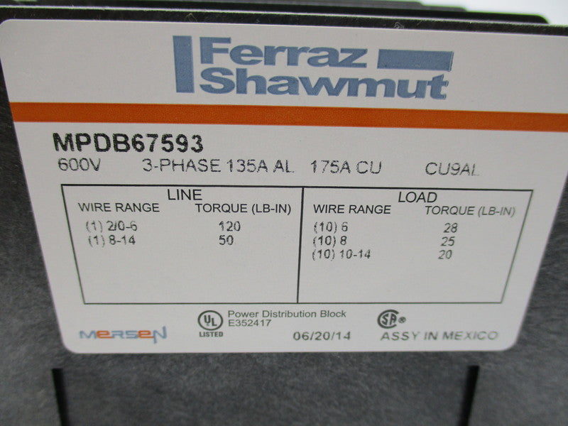 FERRAZ SHAWMUT MPDB67593 NSNP