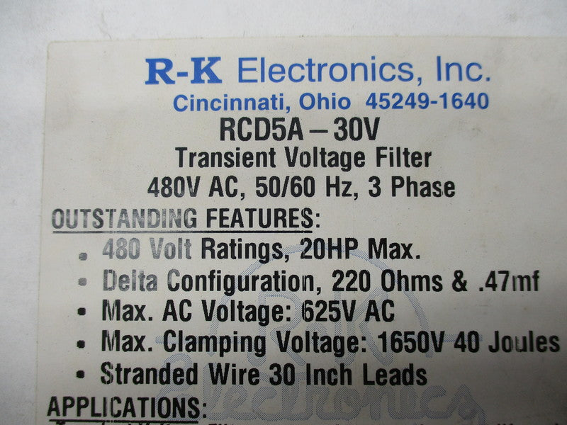 R-K ELECTRONICS RCD5A-30V NSMP