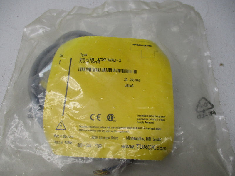 TURCK BIM-IKM-AZ3X2-W/KLI-3 * NEW IN FACTORY BAG *