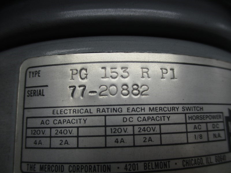 MERCOID CONTROL PG 153 R P1 UNMP