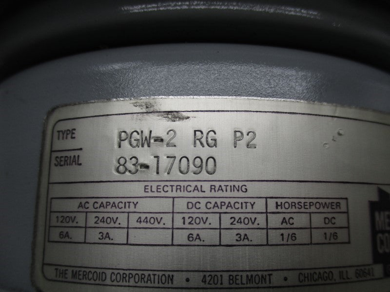 MERCOID CONTROL PGW-2 RG P2 UNMP