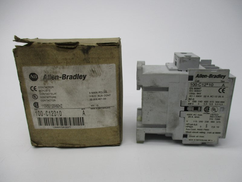 ALLEN BRADLEY 100-C12D10 SER. A 110/120V (BR/WH) NSMP