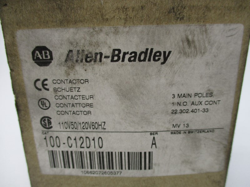 ALLEN BRADLEY 100-C12D10 SER. A 110/120V (BR/WH) NSMP