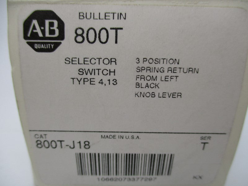 ALLEN BRADLEY 800T-J18 SER. T NSMP