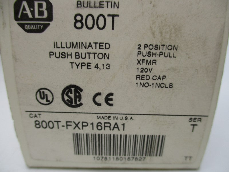 ALLEN BRADLEY 800T-FXP16RA1 SER. T (AS PICTURED) NSMP