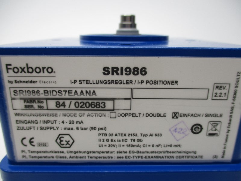 FOXBORO SRI986-BIDS7EAANA NSNP