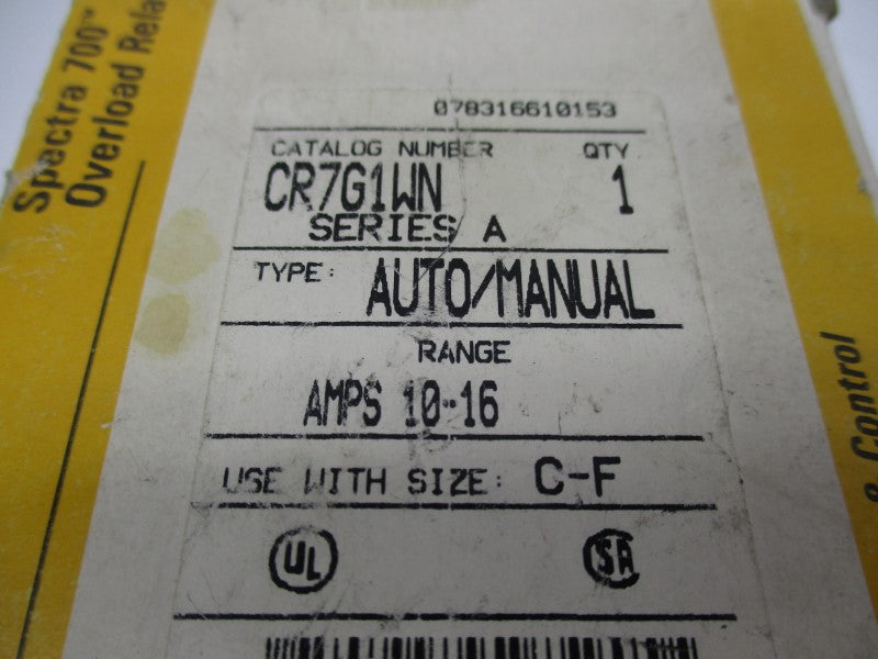GENERAL ELECTRIC CR7G1WN 10-16A NSMP